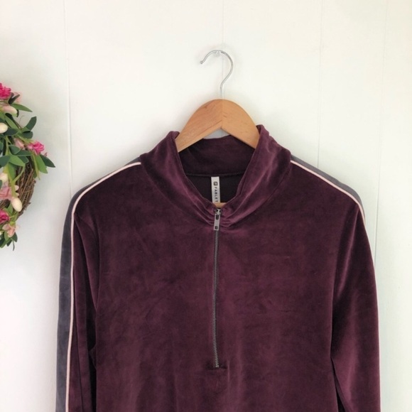 Fabletics Purple Velour Track Jacket Size M EUC - Picture 4 of 9